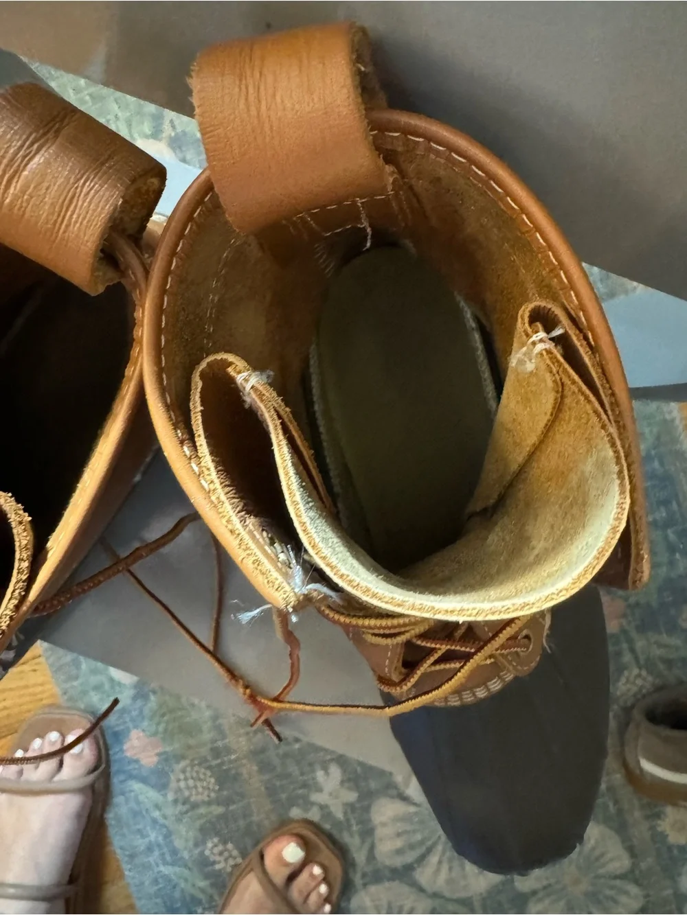 Vintage L.L. Bean Boots Two-Tone Brown Waterproof Duck Boots